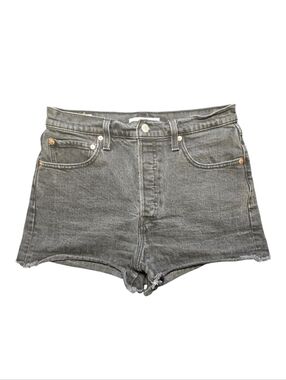 Levi's Ribcage Shorts Black Denim Size 30